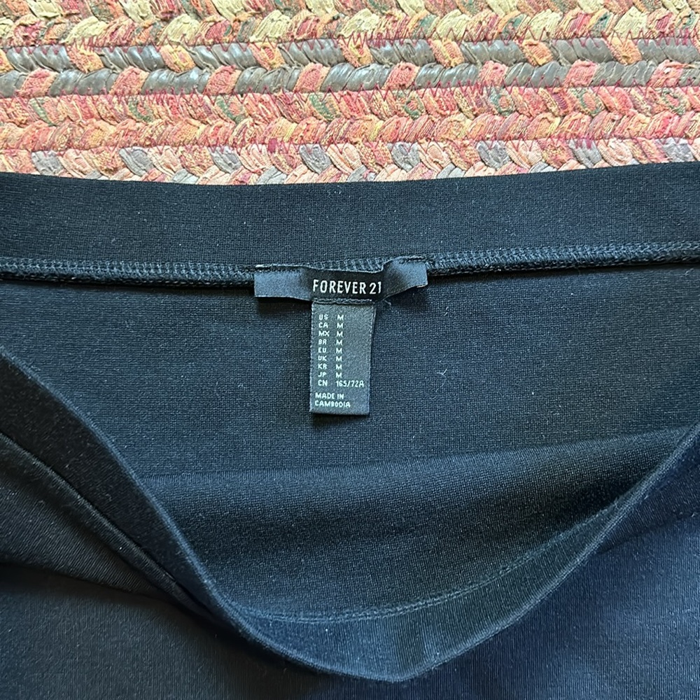 Black Basic Stretch Round Hem Mini Skirt - image 2